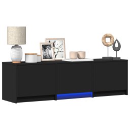 vidaXL TV-kast met LED 140 x 34 x 40 cm Zwart Geconstrueerd hout