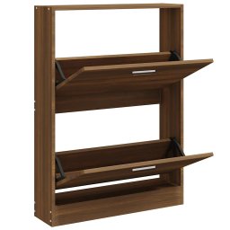 vidaXL Schoenenkast 59x17x81 cm bewerkt hout bruin eikenkleur