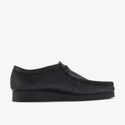CLARKS - maat 46 - WallabeeEVO Heren Veterschoenen - Leer - Zwart