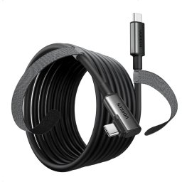 Ugreen - haakse - kabel USB Type C - USB Type C voor 60W opladen / datatransmissie met ondersteuning voor VR-bril - (bijv. - Oculus - Quest - 2) - 5m - zwart - (US551)