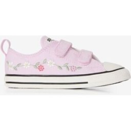 Schoenen Converse Chuck Taylor All Star Ox Flowers Cf- Baby Roze/wit Unisex 21