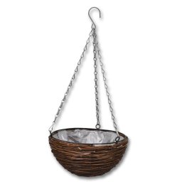 vidaXL Hangbak wilgenhout met voering en ketting 4 stuks