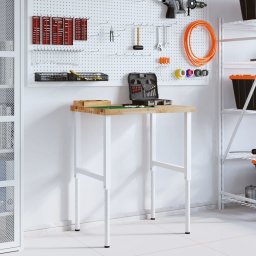 vidaXL Werkbank rechthoekig 80x60x(73-99,5) cm massief acaciahout