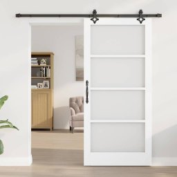 vidaXL Schuifdeur ORKDAL 93 x 202 cm Massief grenenhout en glas