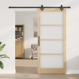 vidaXL Schuifdeur ORKDAL 93 x 211 cm Massief grenenhout en glas