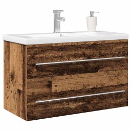 vidaXL Badkamertenk te kast 2 st Oud Hout 80 x 38,5 x 48 cm