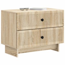 vidaXL Nachtkastje Sonoma Eiken 62 x 34,5 x 47,5 cm Bewerkt hout