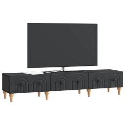 vidaXL TV-kast met lade Zwart 147 x 34,5 x 30 cm Bewerkt hout
