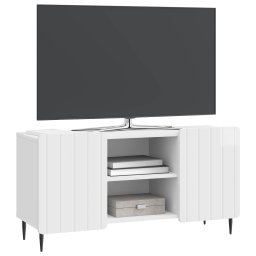 vidaXL TV-kast 102 x 34,5 x 52 cm Hoogglans Wit Bewerkt hout