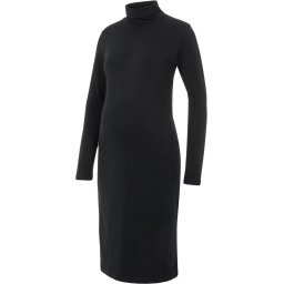 MAMALICIOUS - Maat S - Mlsia L/s Rollneck Jersey Dress Black Dames Jurk