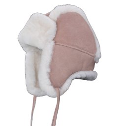Schapenvacht baby & kinder muts - Roze