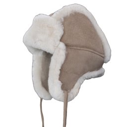 Schapenvacht baby & kinder muts - Taupe