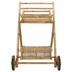 vidaXL Dien Trolley met wielen Naturel 79 x 67,5 x 84 cm Bamboe