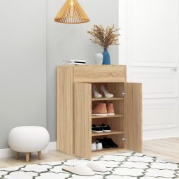 vidaXL Schoenenkast 60x35x84 cm bewerkt hout sonoma eikenkleurig