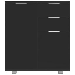 vidaXL Dressoir 71x35x80 cm spaanplaat hoogglans zwart