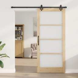 vidaXL Schuifdeur ORKDAL 93 x 211 cm Massief grenenhout en glas