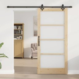 vidaXL Schuifdeur ORKDAL 93 x 202 cm Massief grenenhout en glas