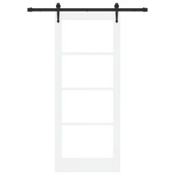 vidaXL Schuifdeur ORKDAL 83 x 202 cm Massief grenenhout en glas Wit