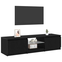 vidaXL TV-kast 140 x 38,5 x 36 cm Zwart Eiken Bewerkt hout
