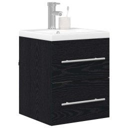 vidaXL Badkamertenk te kast met lade met opslag Zwart 42 x 39 x 52 cm