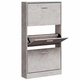 vidaXL Schoenenkast 59x17x108 cm bewerkt hout betongrijs