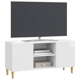vidaXL TV-kast 102 x 34,5 x 50 cm Hoogglans Wit Bewerkt hout