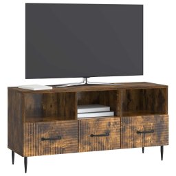 vidaXL TV-kast met lade Gerookt eiken 102 x 34,5 x 50 cm Bewerkt hout