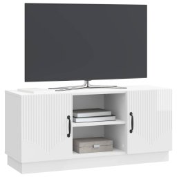 vidaXL TV-kast 102 x 34,5 x 47 cm Hoogglans Wit Bewerkt hout