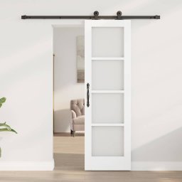 vidaXL Schuifdeur ORKDAL 61 x 198,5 cm Massief grenenhout en glas