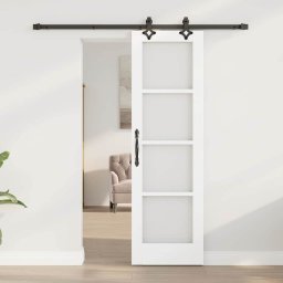 vidaXL Schuifdeur ORKDAL 61 x 198,5 cm Massief grenenhout en glas
