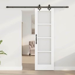 vidaXL Schuifdeur ORKDAL 61 x 198,5 cm Massief grenenhout en glas