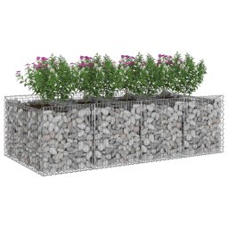 vidaXL Gabion Verhoogd Bed 2 pcs Zilverkleurig