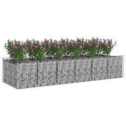 vidaXL Gabion Verhoogd Bed 2 pcs Zilverkleurig