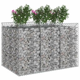 vidaXL Gabion Verhoogd Bed 2 pcs Zilverkleurig