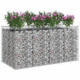 vidaXL Gabion Verhoogd Bed 2 pcs Zilverkleurig