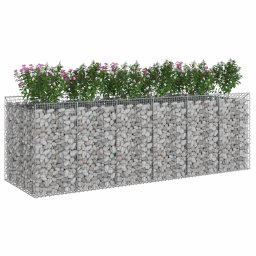 vidaXL Gabion Verhoogd Bed 3 pcs Zilverkleurig