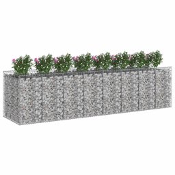 vidaXL Gabion Verhoogd Bed 4 pcs Zilverkleurig