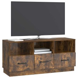 vidaXL TV-kast met lade Gerookt eiken 102 x 34,5 x 47 cm Bewerkt hout
