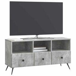 vidaXL TV-kast met lade Betongrijs 102 x 34,5 x 50 cm Bewerkt hout