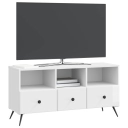 vidaXL TV-kast met lade Hoogglans Wit 102 x 34,5 x 50 cm Bewerkt hout