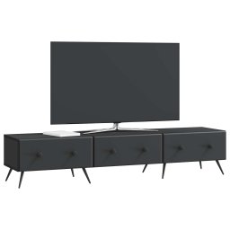 vidaXL TV-kast met lade Zwart 147 x 34,5 x 30 cm Bewerkt hout