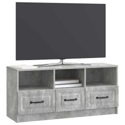vidaXL TV-kast met lade Betongrijs 102 x 34,5 x 47 cm Bewerkt hout