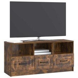 vidaXL TV-kast met lade Gerookt eiken 102 x 34,5 x 47 cm Bewerkt hout