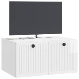 vidaXL Wandbeugel TV-kast Hoogglans Wit 59,5 x 41 x 30 cm Bewerkt hout