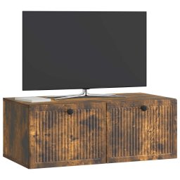 vidaXL Wandbeugel TV-kast Gerookt eiken 78,5 x 41 x 30 cm Bewerkt hout