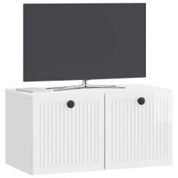 vidaXL Wandbeugel TV-kast Hoogglans Wit 59,5 x 31 x 30 cm Bewerkt hout