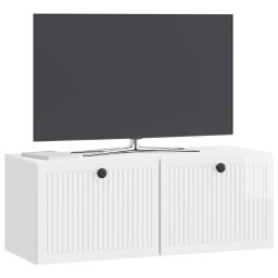 vidaXL Wandbeugel TV-kast Hoogglans Wit 78,5 x 31 x 30 cm Bewerkt hout