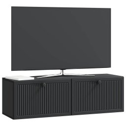 vidaXL Wandbeugel TV-kast Zwart 98 x 31 x 30 cm Bewerkt hout