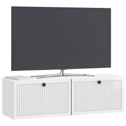 vidaXL Wandbeugel TV-kast Hoogglans Wit 98 x 31 x 30 cm Bewerkt hout