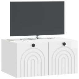 vidaXL Wandbeugel TV-kast Hoogglans Wit 59,5 x 41 x 30 cm Bewerkt hout